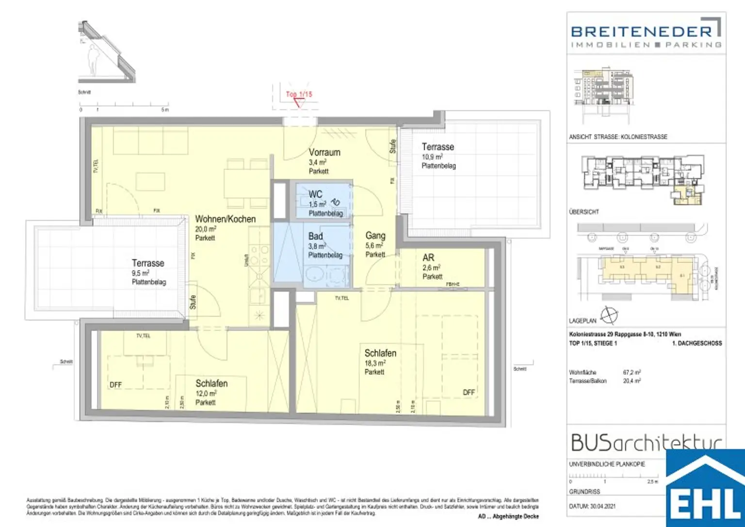 Wunderschöne 3-Zimmer Dachgeschosswohnung mit perfekter Infrastruktur