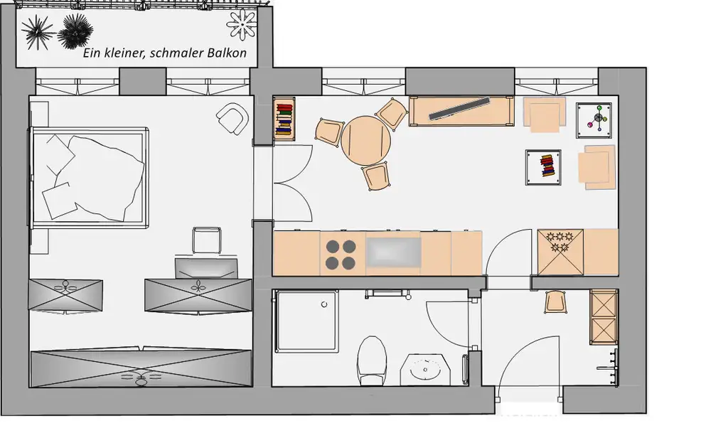Wels: diese charmante 49,29 m² große Wohnung im ersten Stock,
