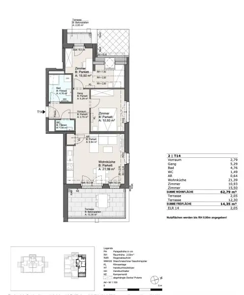 Anlage/Vorsorgewohnung: Klimaaktiv-zertifiziert, ca. 63 m2, Terrasse, helle Räume, niedrige Betriebskosten, hauseigene Tiefgarage!