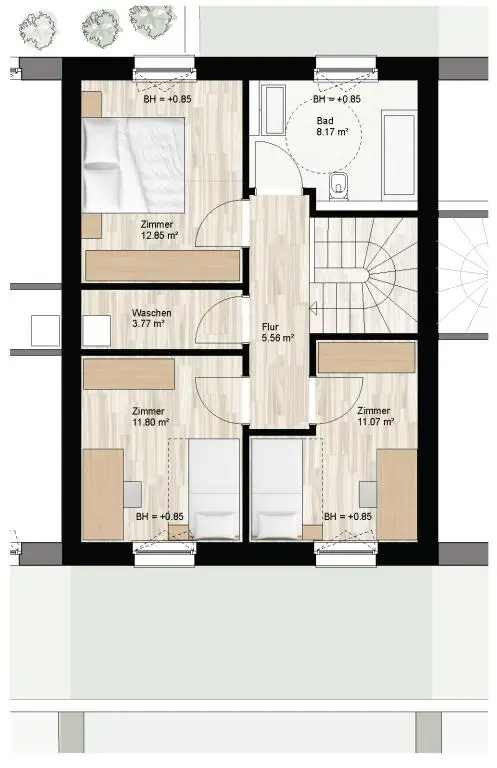 Haus D Grundriss ohne Maßstab