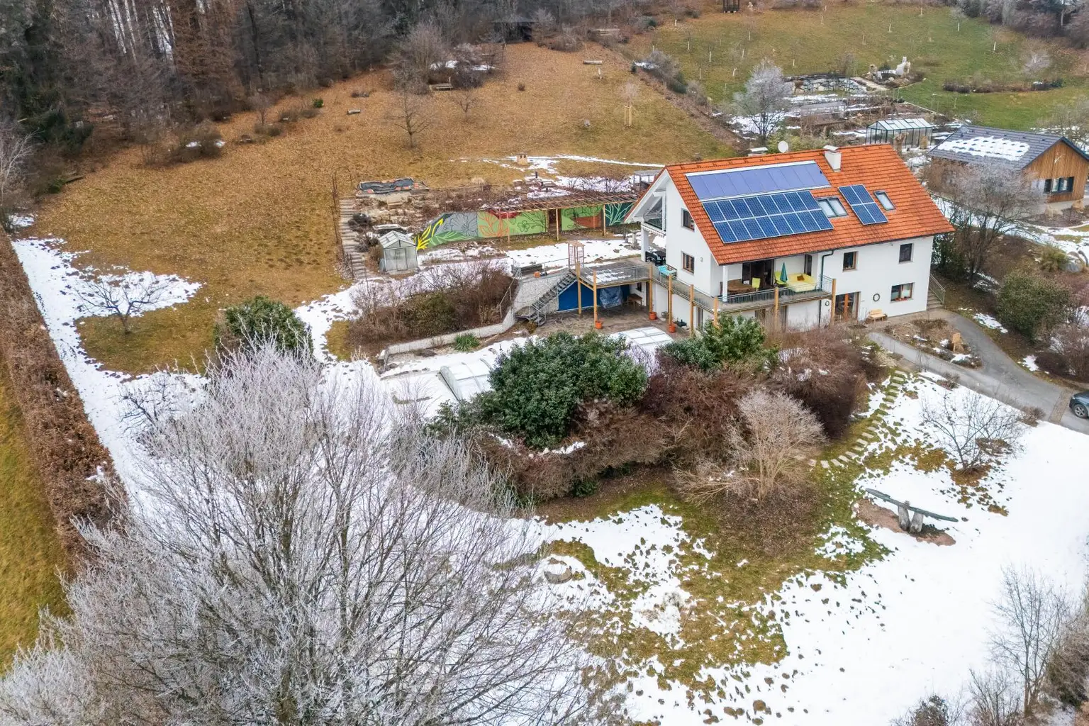 Aufnahme vom Grundstück Winter