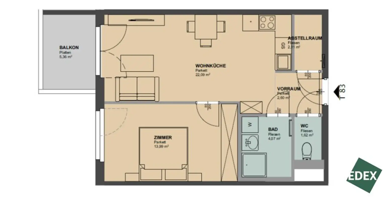 Schöne 2-Zimmer Wohnung mit Balkon