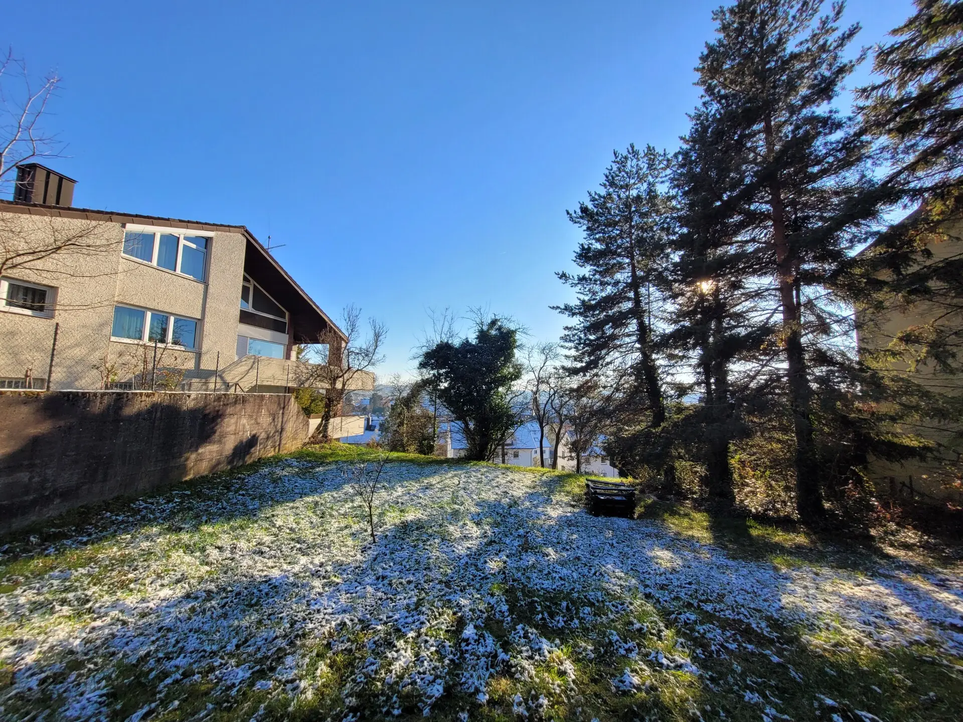 Bauplatz Ansicht Winter 2