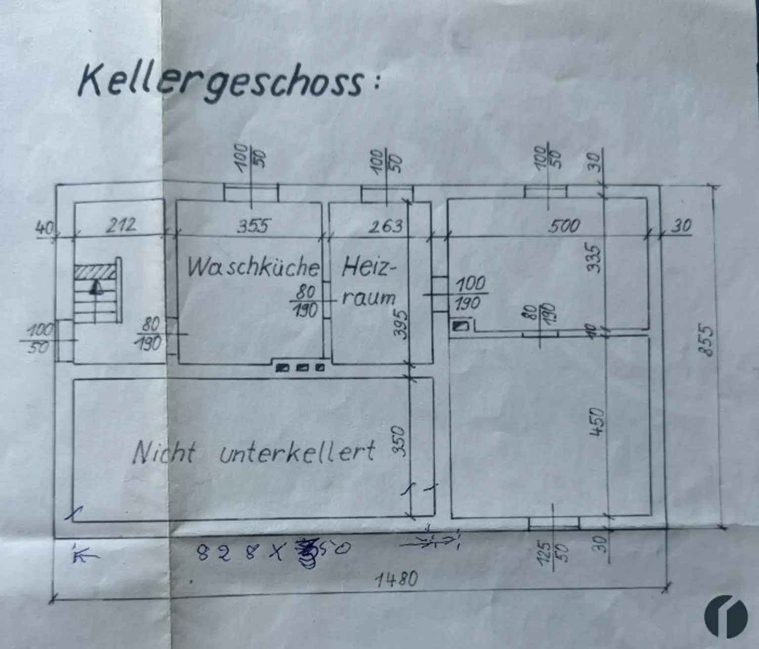 Kellerplan vom Haus