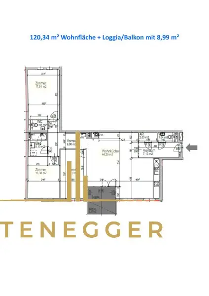Tolle 4-Zimmer Wohnung mit Loggia ++ Blick in die Innengärten ++  Erstbezug nach Sanierung