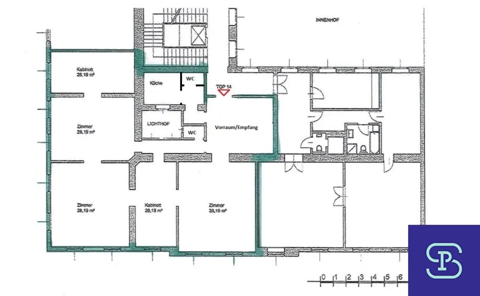 Neutorgasse: Klimatisiertes 193m² Stilaltbau-Büro mit 5 Zimmern und Lift - 1010 Wien