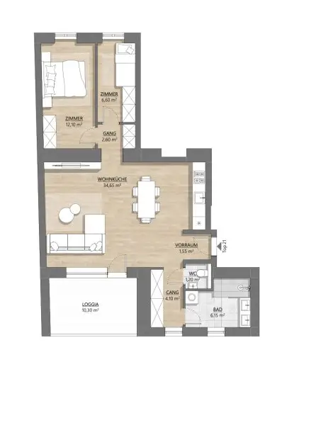 NEUES PROJEKT „LH4“ - U6 THALIASTR. / NÄHE STADTHALLE / PARKLAGE - Topsanierte Altbauwohnung / Erstbezug