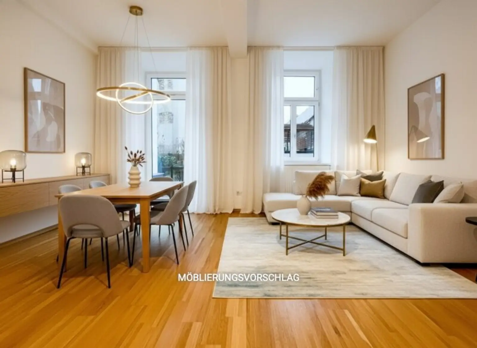 Wohnküche - Möblierungsvorschlag