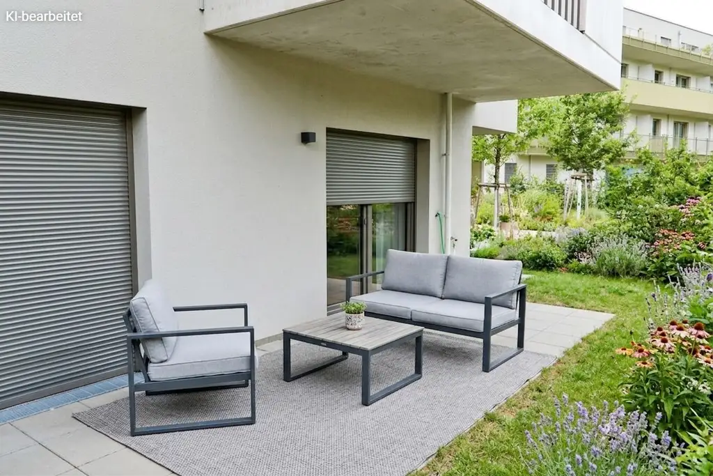 AB SEPTEMBER: HIRSCHFELD – Neuwertige 4-Zimmer-Gartenwohnung mit Terrasse