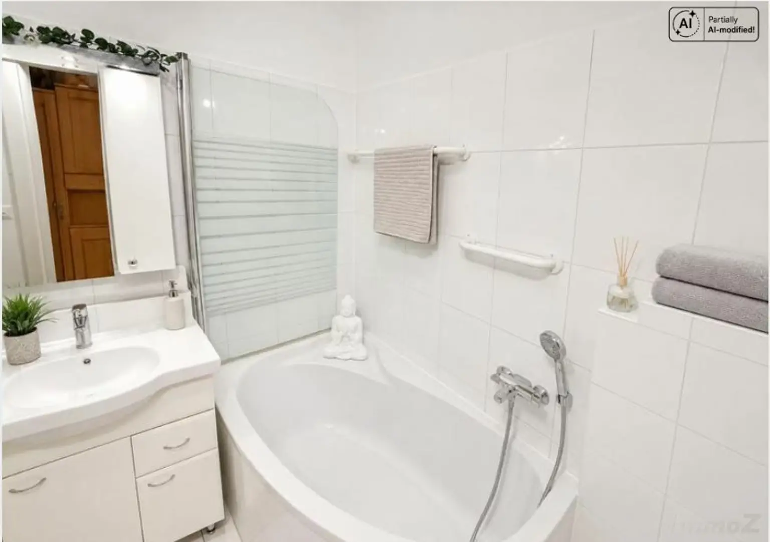 Badezimmer mit Eckwanne