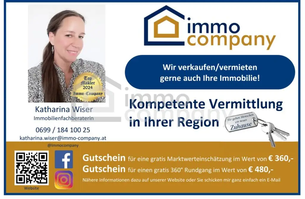 Seniorenwohnung • Neubau • Erstbezug • Grünruhelage / 3-Zimmer-Wohnung mit Balkon, Garten und Garage! (Top 2 - 1.OG  - 81 m² )