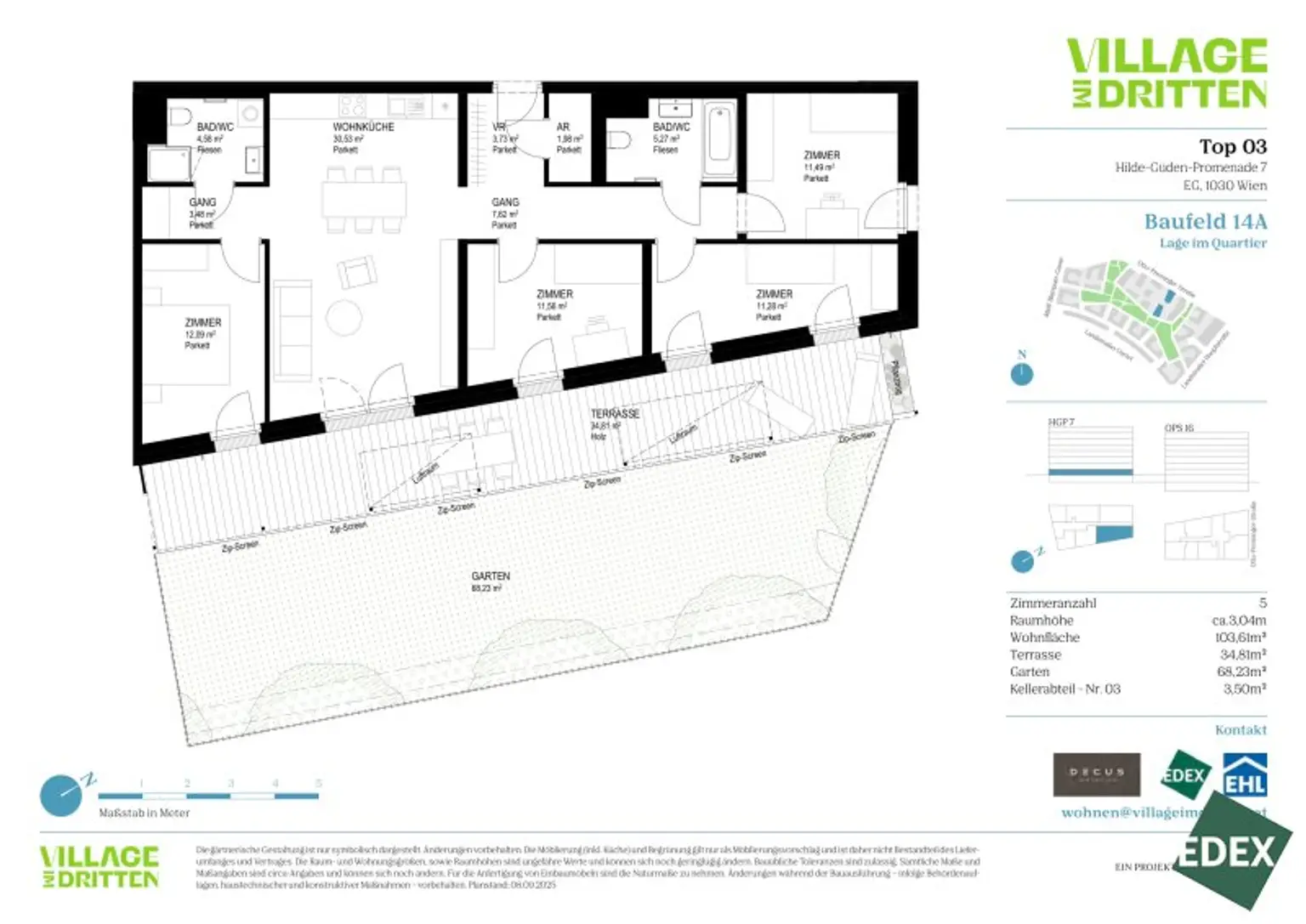 VILLAGE IM DRITTEN | BAUFELD 14A | 5-ZIMMER GARTENWOHNUNG
