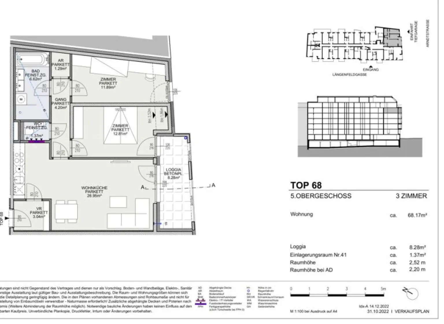 Neubau 3-Zimmer-Erstbezug mit Loggia im 5. Liftstock - Top68