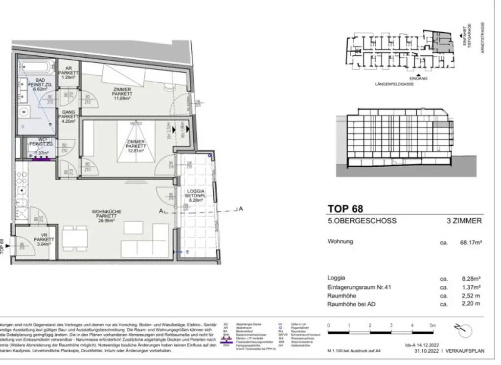 Neubau 3-Zimmer-Erstbezug mit Loggia im 5. Liftstock - Top68