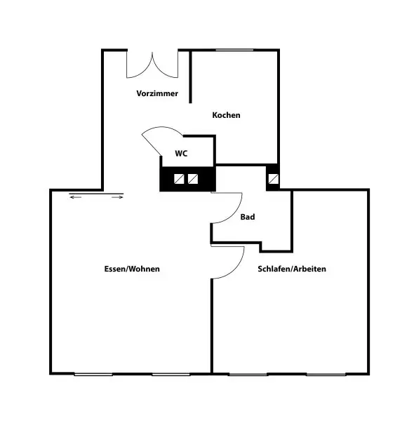 Wunderschöne Altbauwohnung - 2 Zimmer mit perfektem Grundriss, barrierefrei!