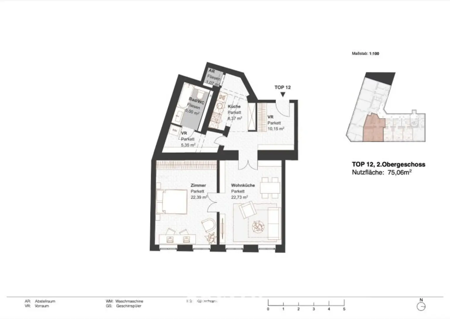 Charmante 2 Zimmer Stilaltbauwohnung nahe Brunnenmarkt