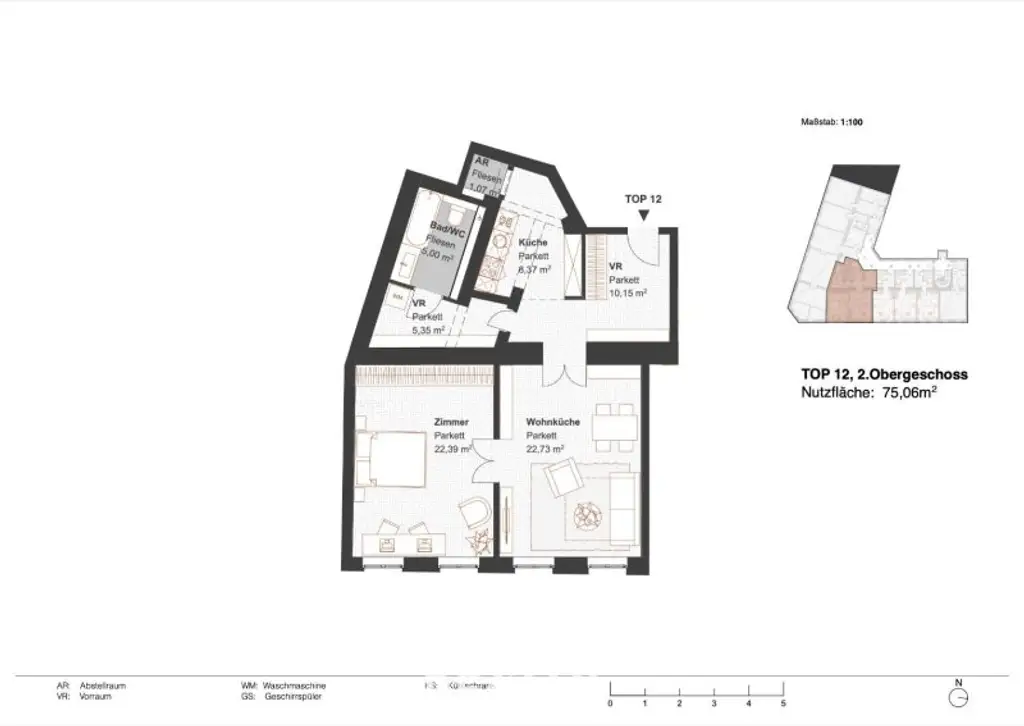 Charmante 2 Zimmer Stilaltbauwohnung nahe Brunnenmarkt