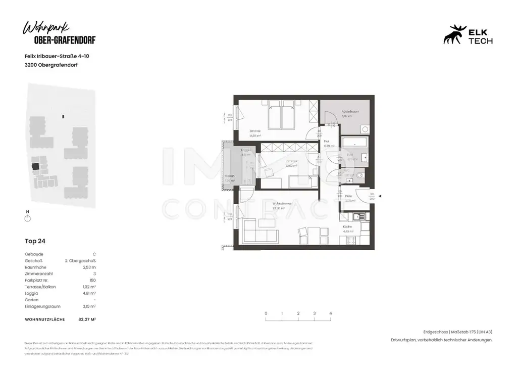 3ZI - 82,27qm - West-Balkon - Vorsorgewohnung, Anlage in ökolog. NEUBAU