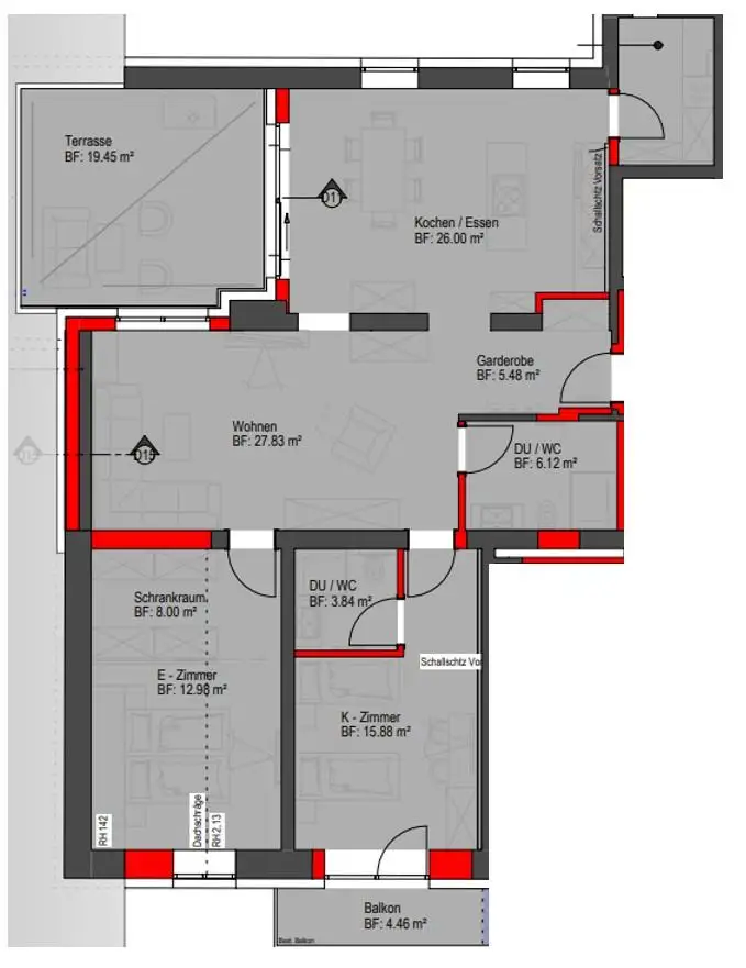 Charmante 3 Zimmerwohnung mit Balkon und Terrasse - Top 18