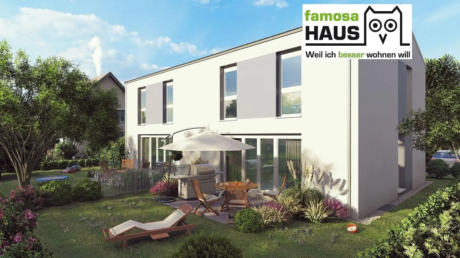 Wohnbaugeförderte Doppelhaushälfte mit 97m² Wohnfläche, 54 m² Vollunterkellerung, Terrasse und Eigengrund samt 2 Parkplätzen