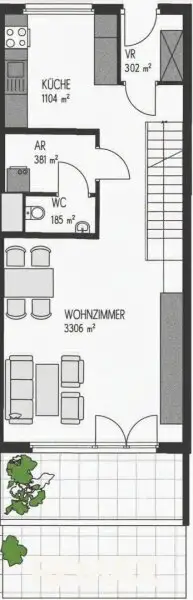 18. Eigentumswohnung 1020 Wien -Grundriss 1. Etage