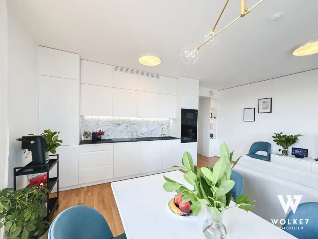Exklusive 3-Zimmer-Residenz im Marina Tower – 16. Etage mit Donaupanorama