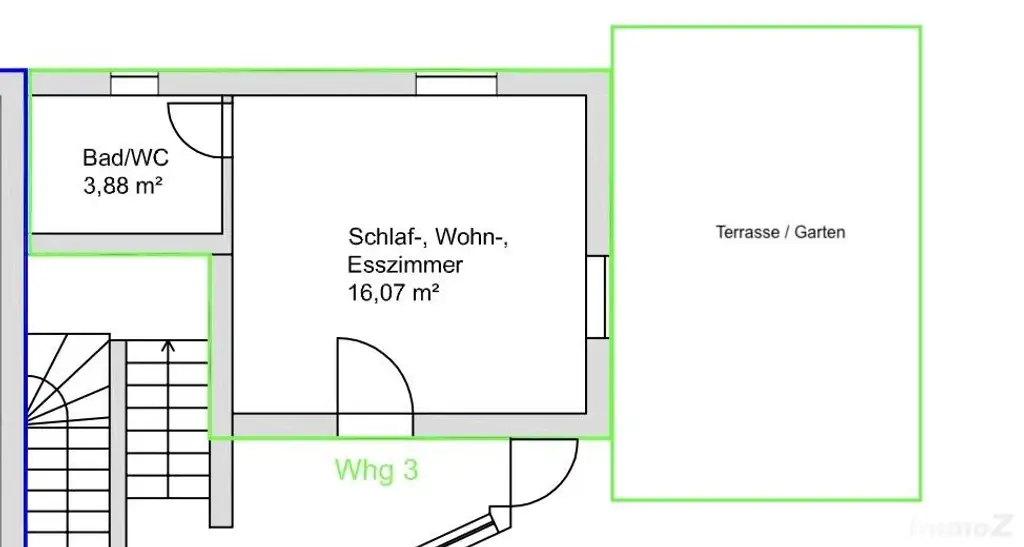 Kleine Mietwohnung mit Terrasse in Graktorn, ab sofort