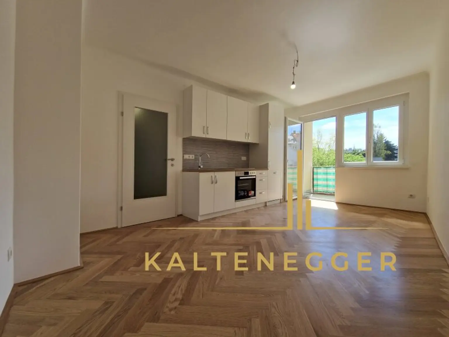 Wohnküche mit Ausgang auf den Balkon