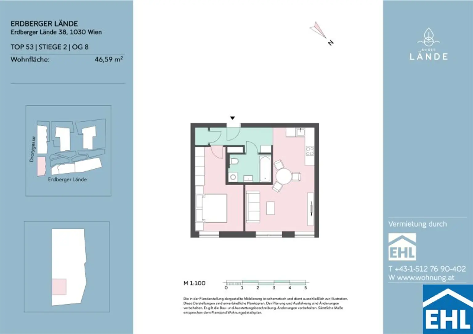 Moderner Wohnungshit für zwei mit Balkon an der Lände!