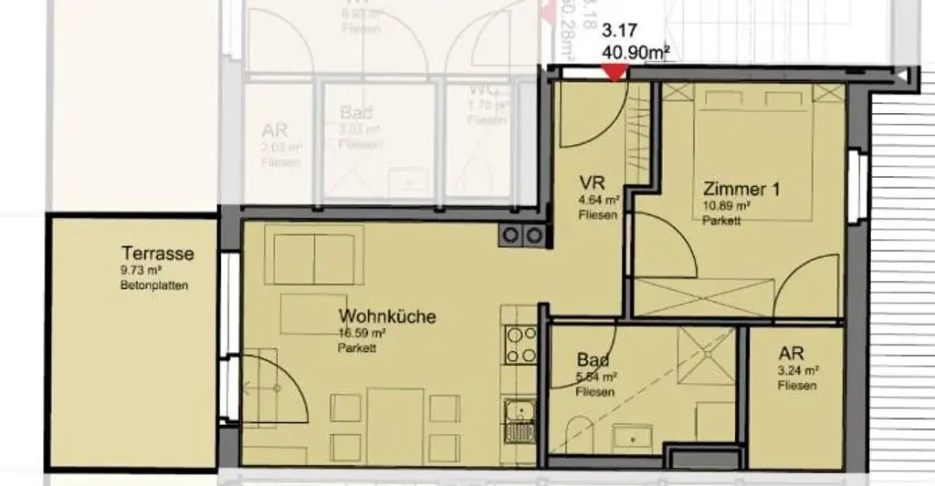 10m² große TERRASSE!!! Top-moderne DG-Wohnung nahe Akademiepark