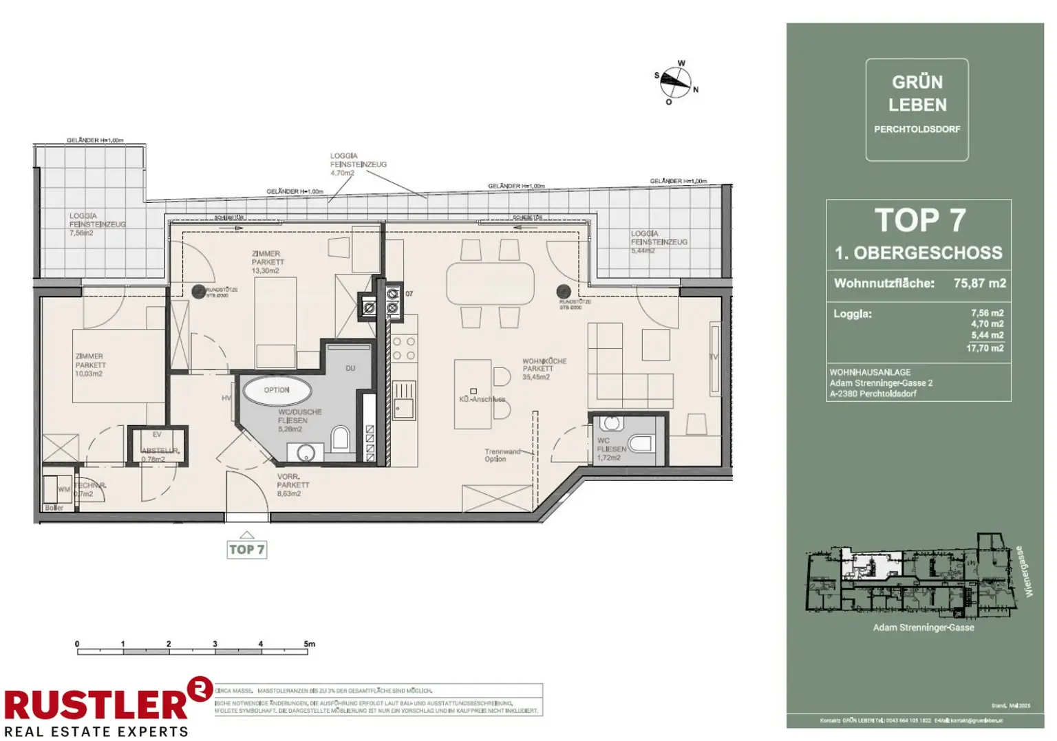 Wohnen im Grünen! Stilvolle 3-Zimmer-Wohnung mit Loggia