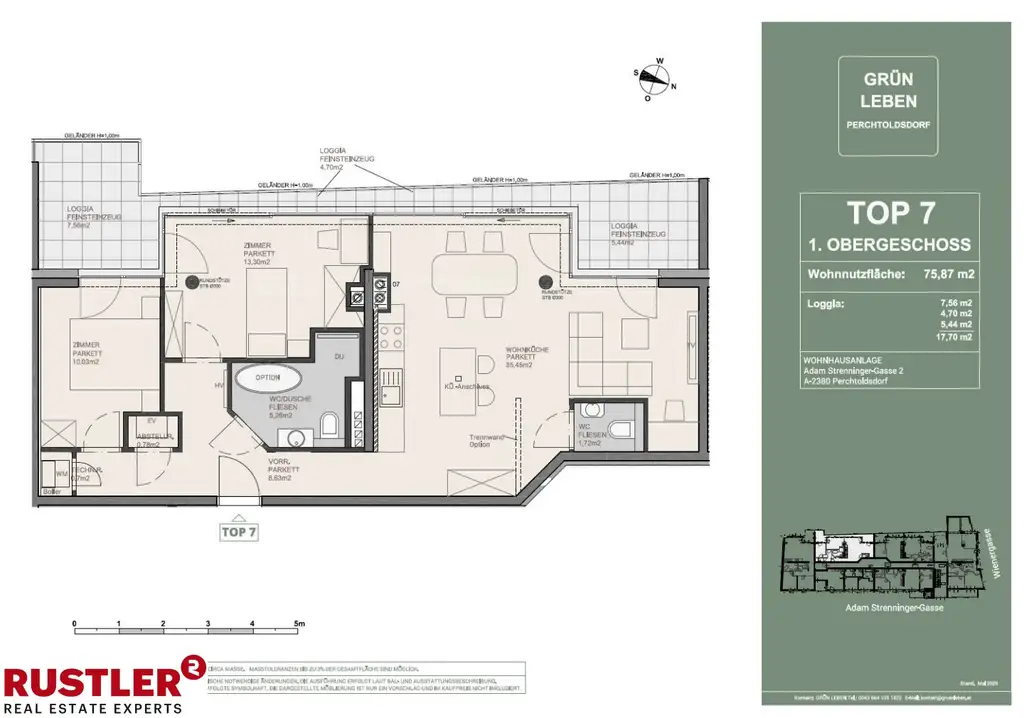 Wohnen im Grünen! Stilvolle 3-Zimmer-Wohnung mit Loggia