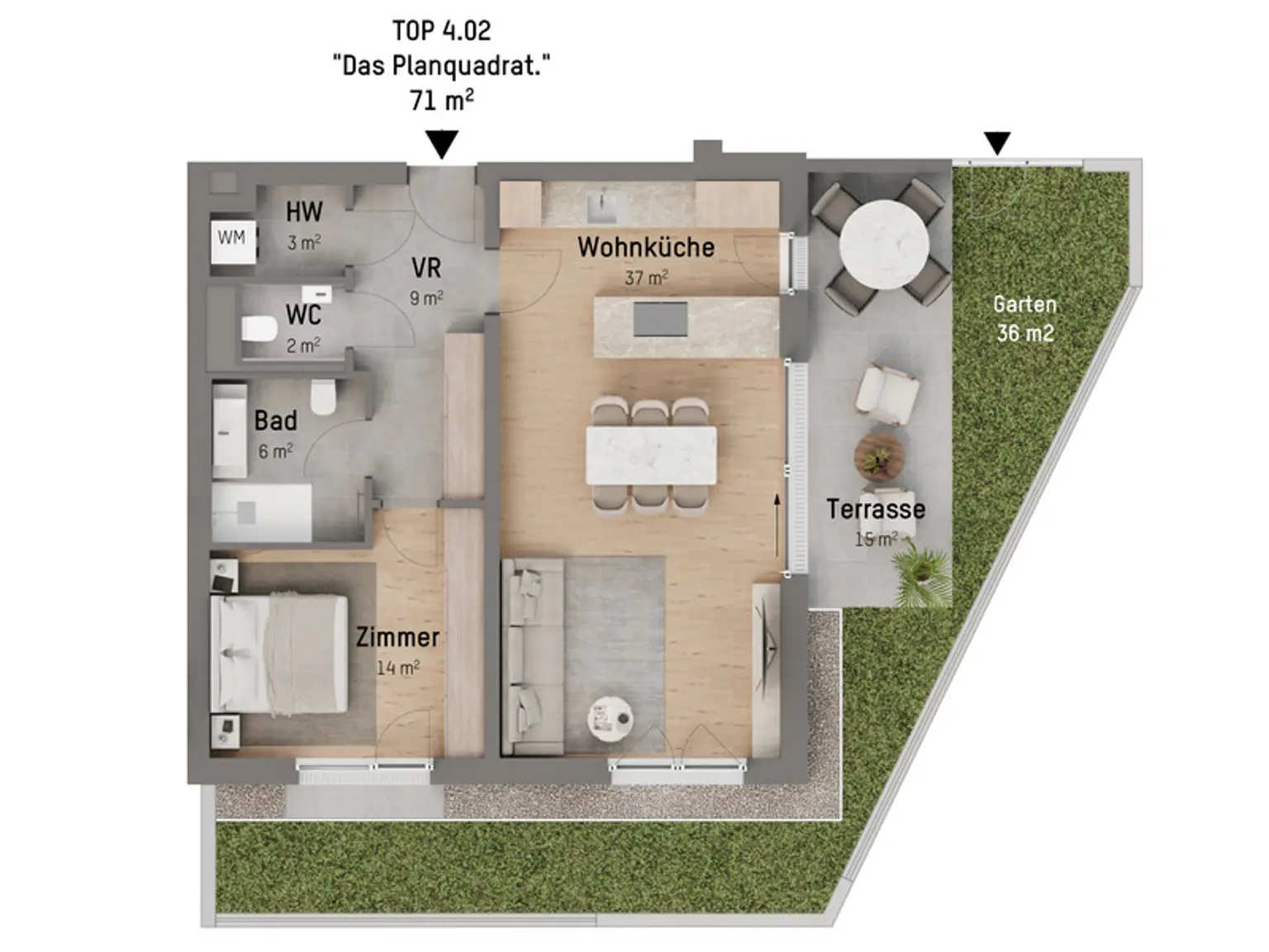 1210, Langenzersdorfer Straße, In Strebersdorf am Fuße des Bisambergs, 2-Zimmer-Eigentumswohnung