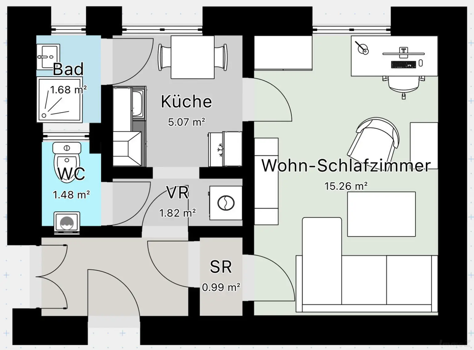 Umbauvorschlag Hof seite