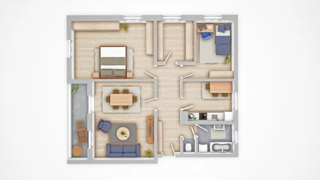 *geräumige 3 Zimmer Wohnung mit extra Küche und Balkon!  Super schöne Aussicht inkludiert!