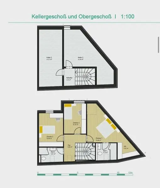 Kellergeschoss & Obergeschoß