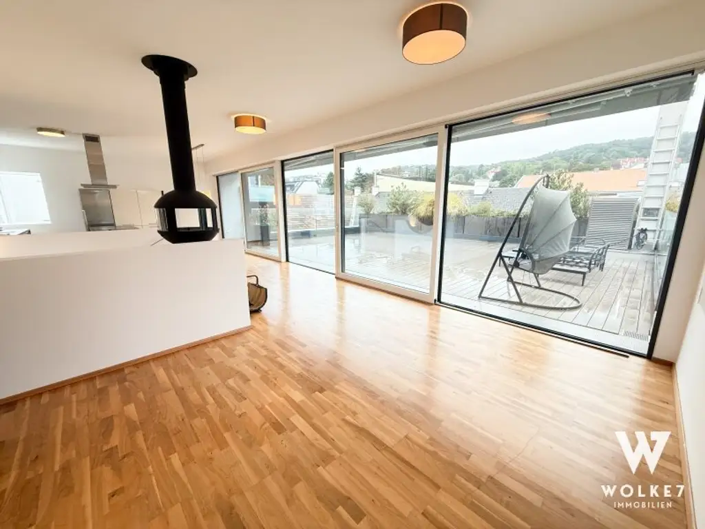 Architekten-Doppelhaushälfte mit XXL-Dachterrasse & Garten in Mödlinger Toplage!