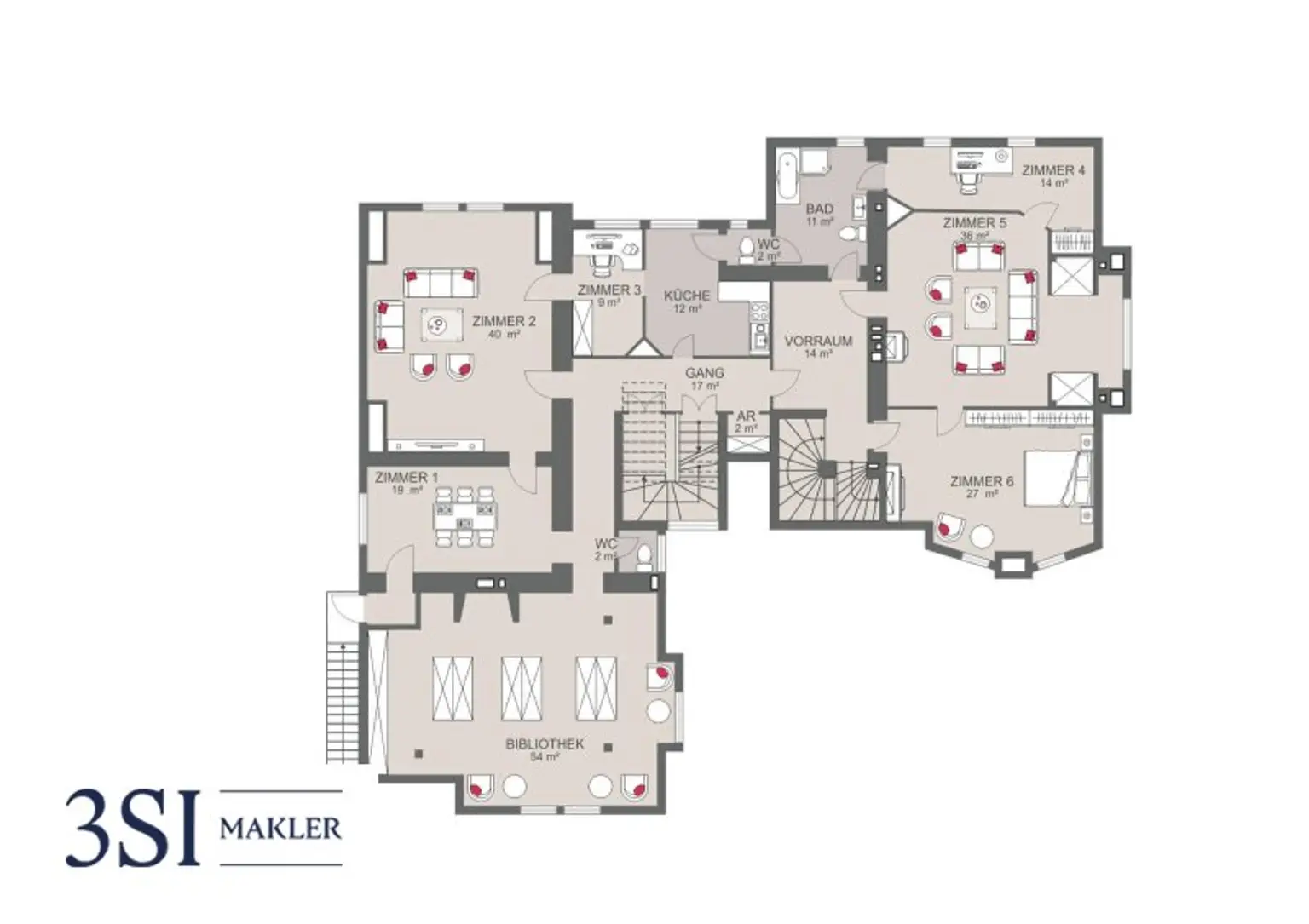 Exklusive Liegenschaft mit zwei Villen und großem Privatpark in Mödling