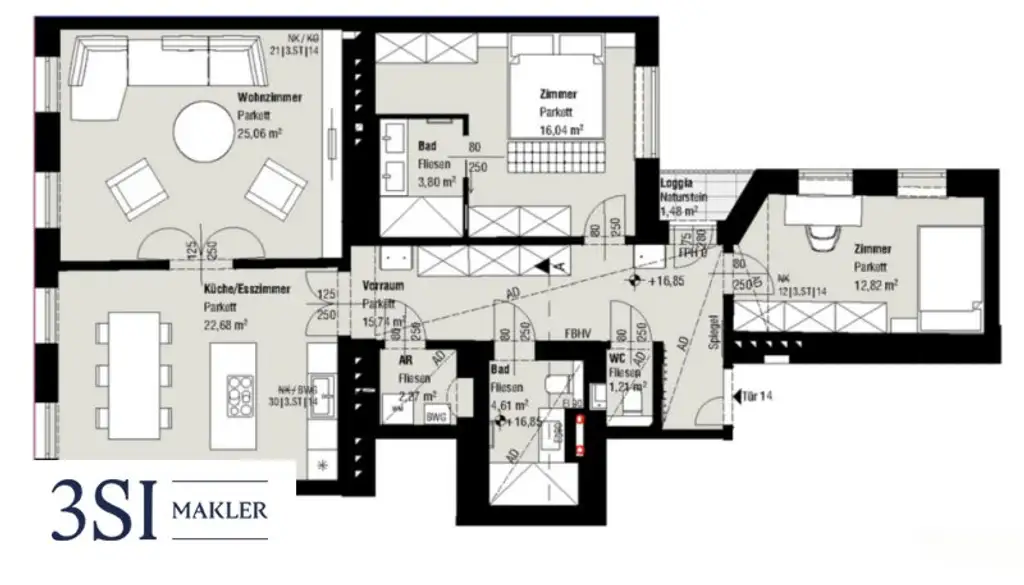 Großzügiger 3-Zimmer-Erstbezug mit Loggia – durchdacht, hell & familienfreundlich
