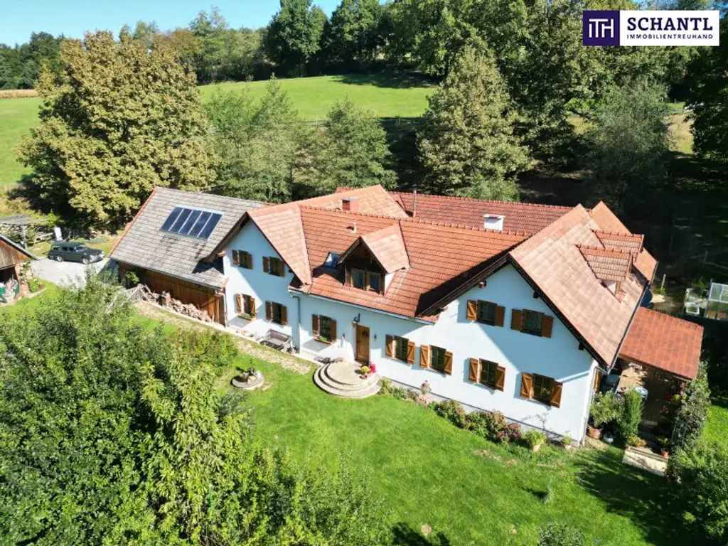 SENSATIONELLES JUWEL! Exklusiver Vierkanthof im Thermenland Steiermark – Wohnen, Reiten & Leben mit Pool und Natur!