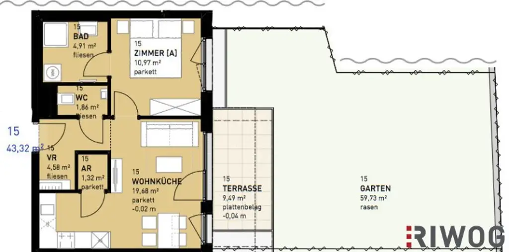 || Erstbezug || 2- Zimmer Wohnung mit Garten & Terrasse || Nähe Alter Donau ||
