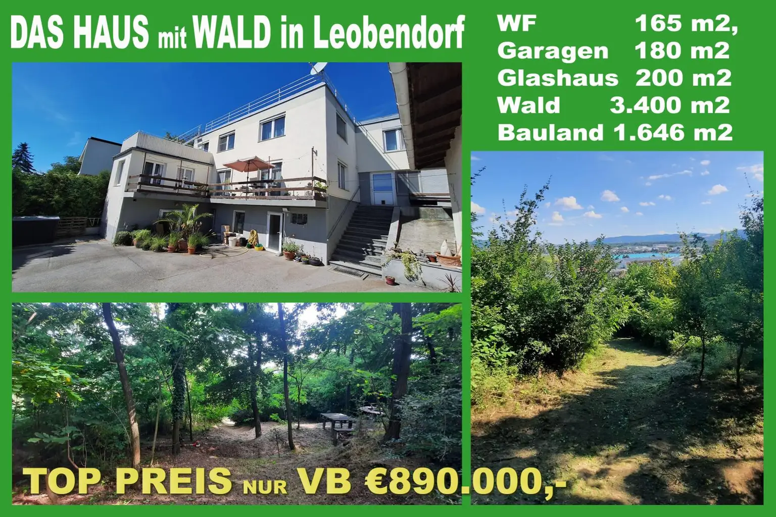 Großes Baugrundstück mit Althausbestand und schönem Waldanteil in Leobendorf.  Für Bauträger/2 Wohneinheiten möglich.