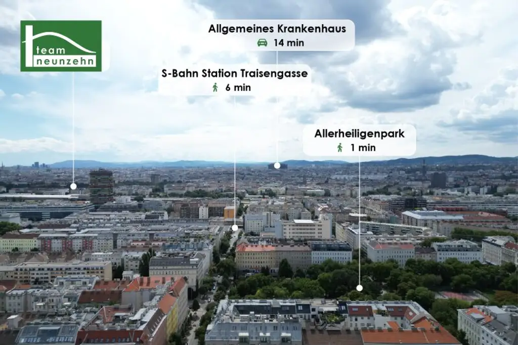 Klimatisierte Maisonette mit Weitblick-Dachterrasse in top Lage nahe U6, Millennium City und Donau - JETZT ANFRAGEN