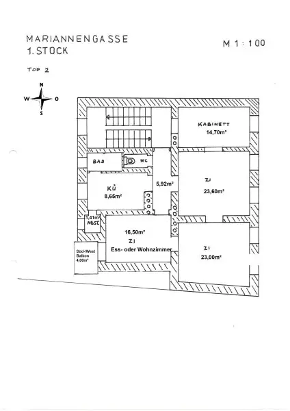 Tolle, sanierte 101m² - 4 Zimmer Altbauwohnung in der Mariannengasse - City