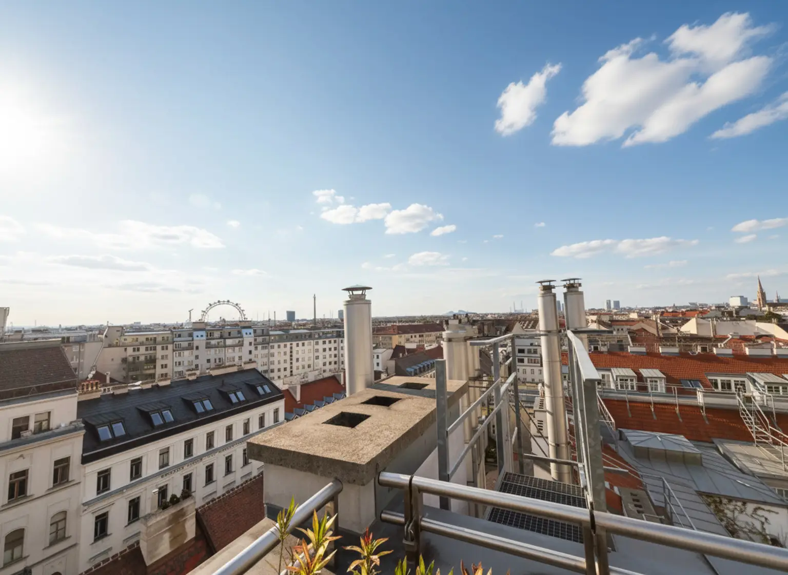 UNBEFRISTET: Klimatisierte, ruhige 3-Zimmer Wohnung mit Terrasse und Blick über die Dächer Wiens