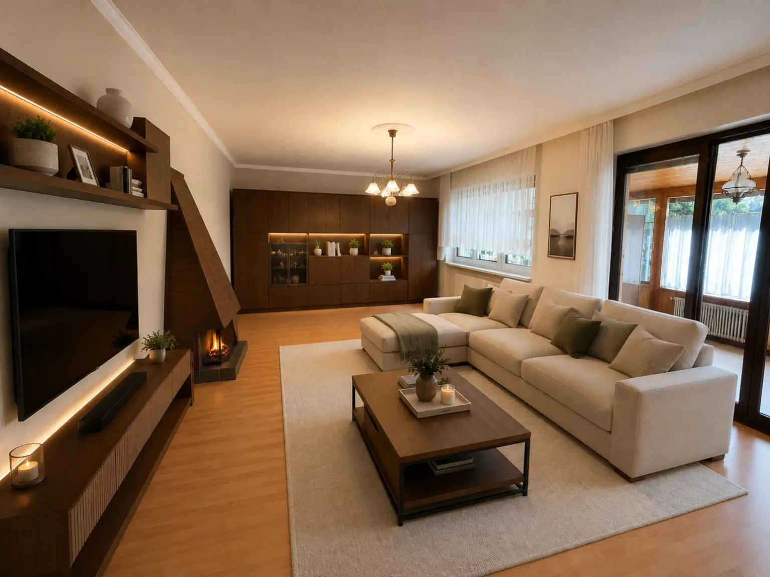 Wohnzimmer virtuell eingerichtet