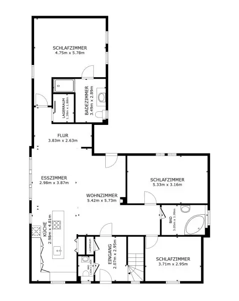 Grundriss Wohnbereich