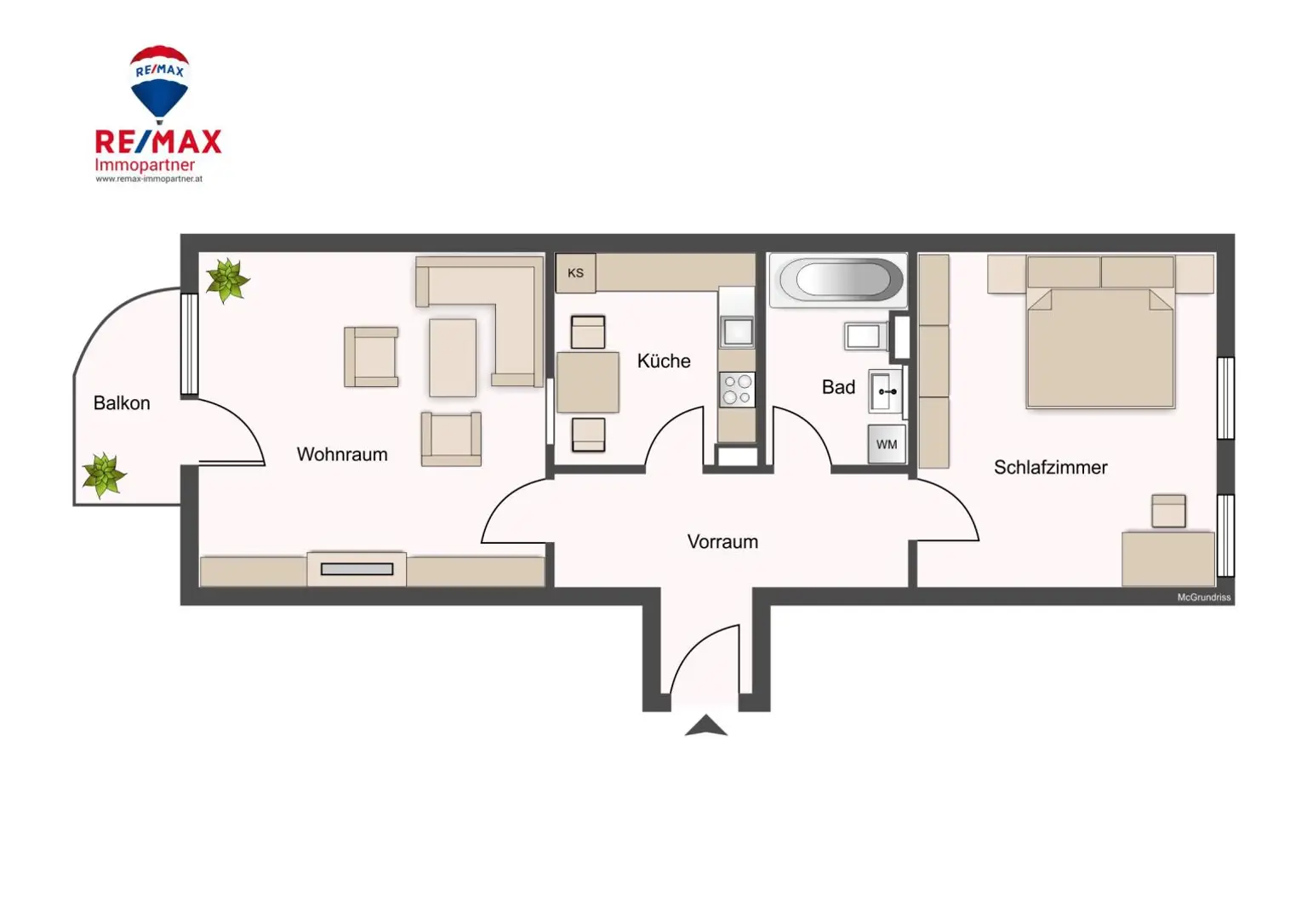2-Zimmer-Stadtwohnung mit Balkon und Tiefgaragenplatz in Innsbruck