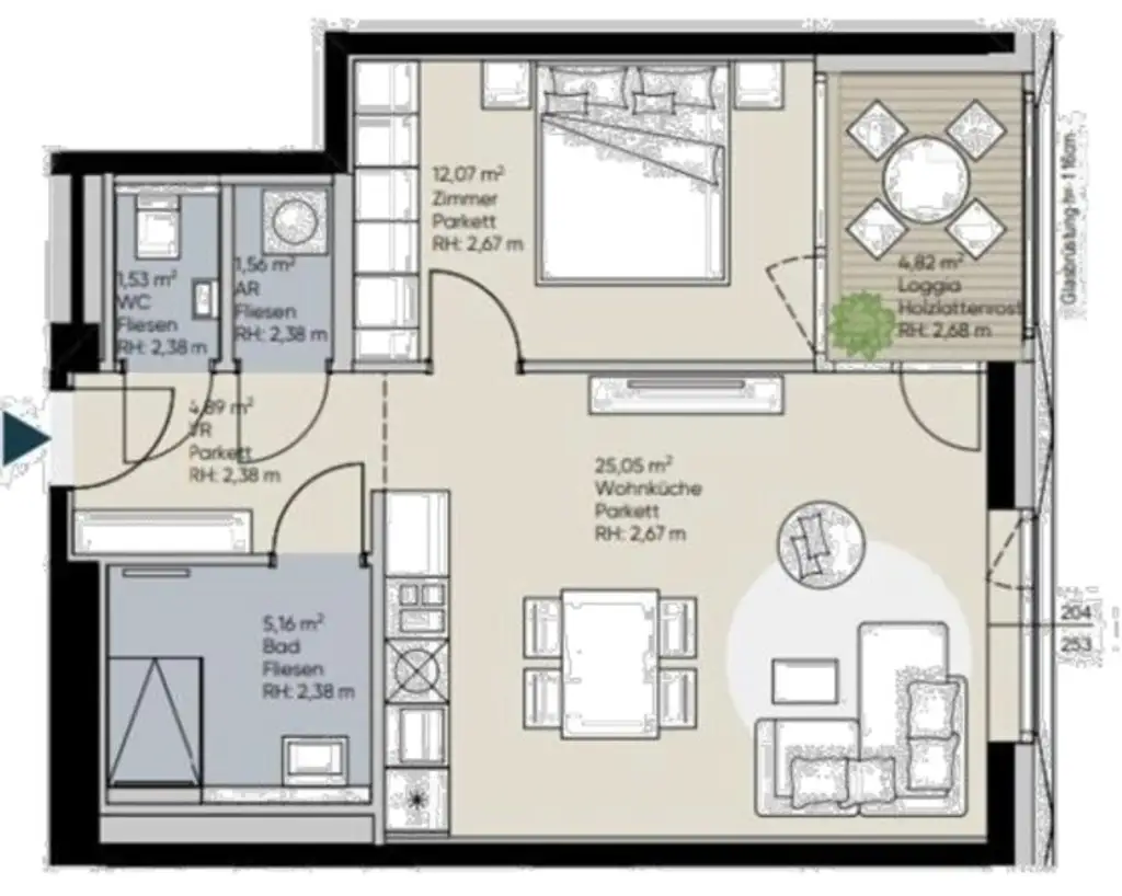 U-Bahn U1 Kagran - Sauna - Loggia - Fitnessraum - Deckenkühlung - Pool am Dach