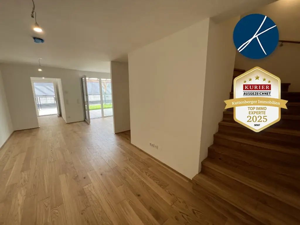 Gut vermietbar für Anleger nähe U6 Erlaaer Straße: Kleines Reihenhaus als Erstbezug mit Garten und Gartenterrasse
